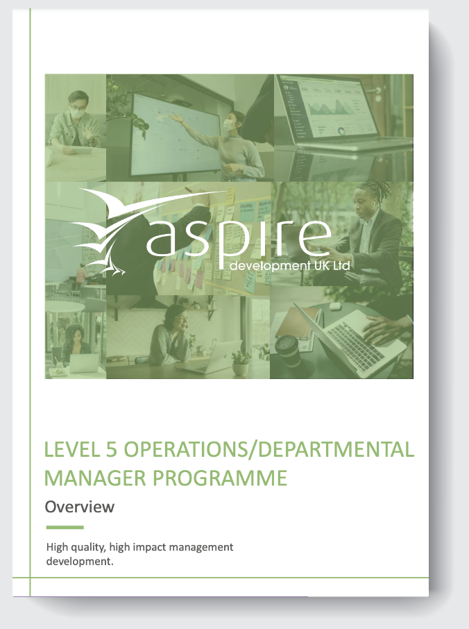 Level 5 Operations/Departmental Manager Open Programme Flyer